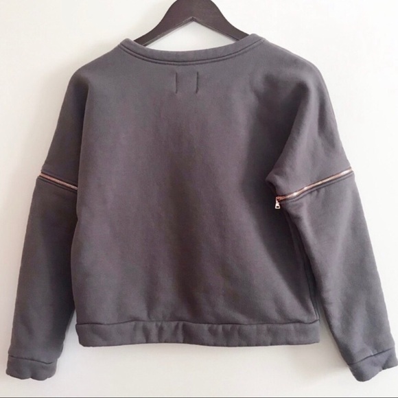 Lime & Vine Gray Sweatshirt with Rose Gold Zippers Size Medium - Picture 6 of 6